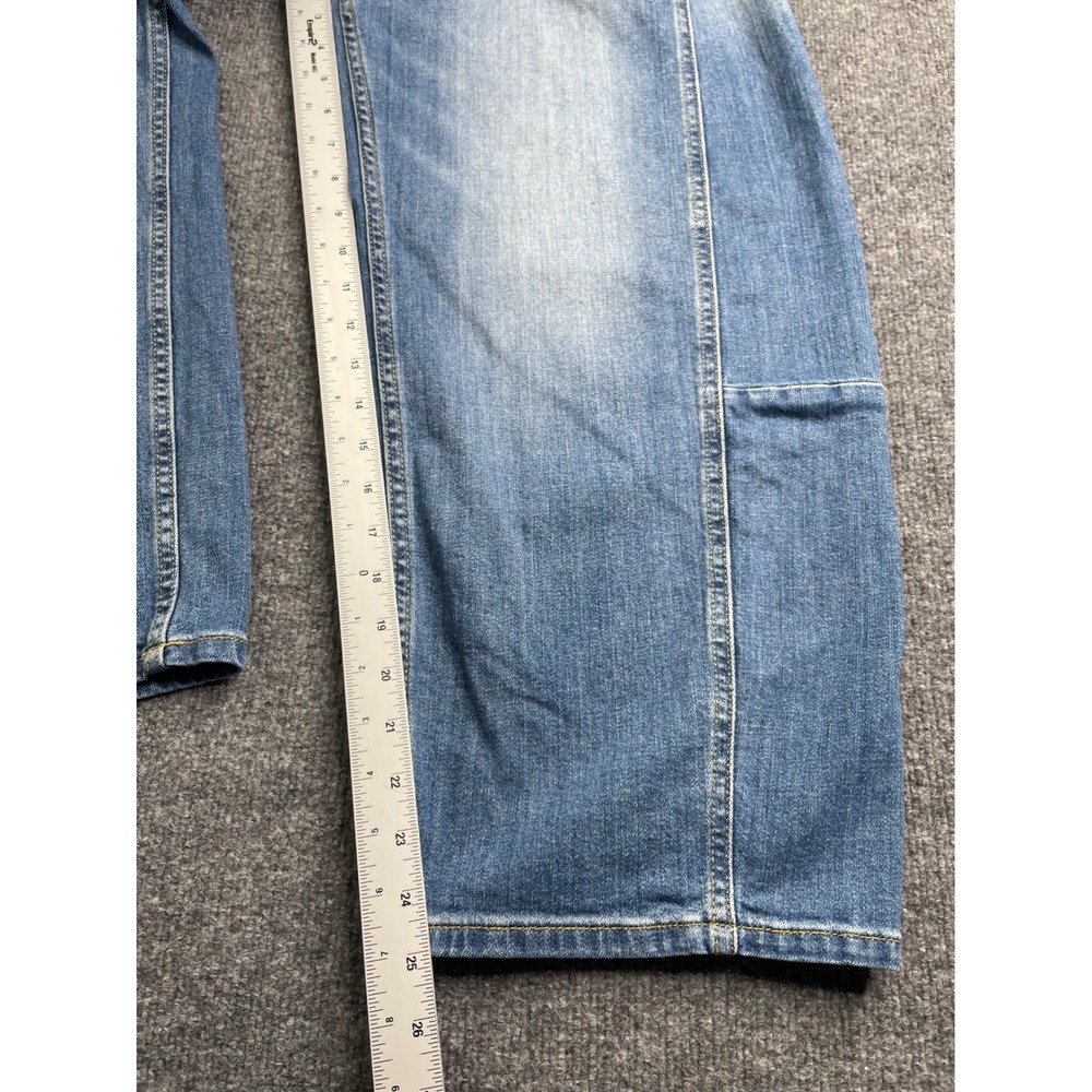 Pilcro barrel Wide Leg Jeans Women's 25 Blue Light Wash High Rise Seamed Denim - Picture 7 of 9